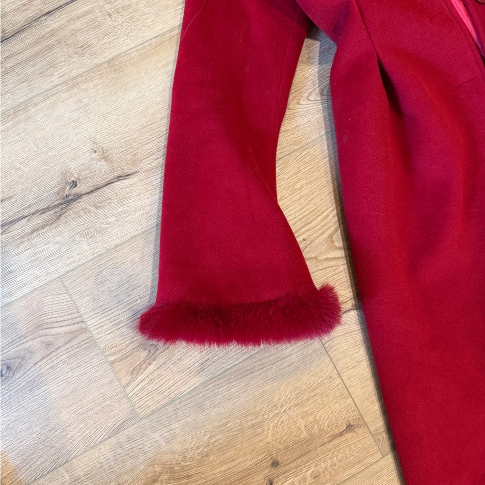 Wuthering heights style Elegant Red Hooded Coat - Picture 3 of 10